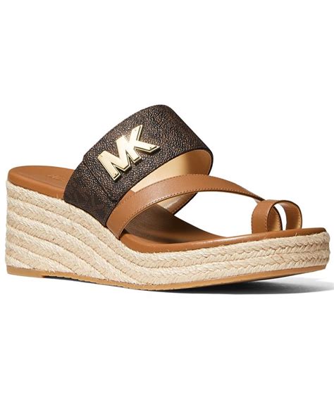 michael michael kors women's sidney mid wedge espadrille sandals|MICHAEL Michael Kors Sidney Leather Espadrille Toe Loop .